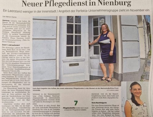 Zeitungsartikel: Neuer Pflegedienst in Nienburg & Neue Pflegebereichsleiterin